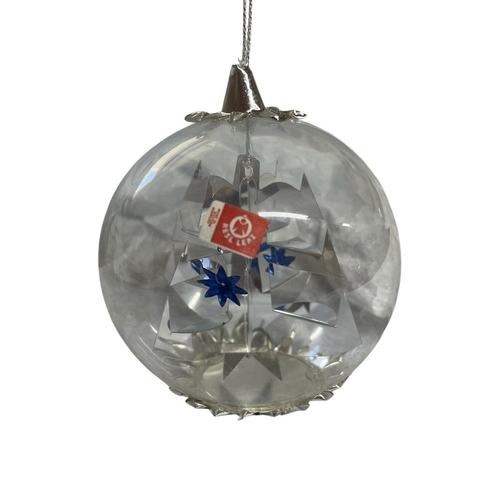 Vintage Resl Lenz Silver Foil Spinner Christmas Tree Ornament Germany MCM Stars